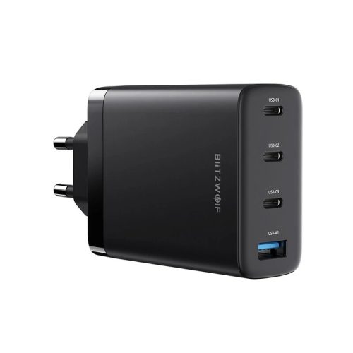 BlitzWolf® BW-S23: 100 W GaN Tech Schnellladegerät - 4-Port-Netzwerk-USB-Ladegerät (3x USB Type-C + 1x USB-A)