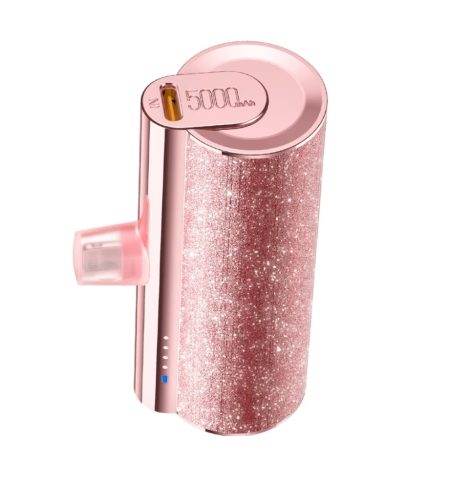 Veger Lipstick-L Power Bank mit Lightning-Anschluss – 5000 mAh Kapazität, für alle Apple Lightning-Produkte, PD3.0-Laden - Rose gold